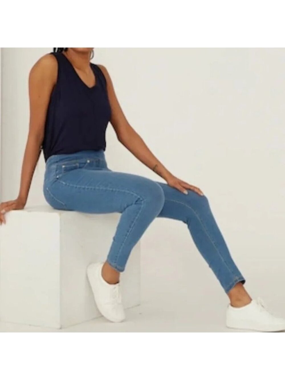NEW Bellina Blue Stretch Pull-On Jegging Jeans - Small Petite